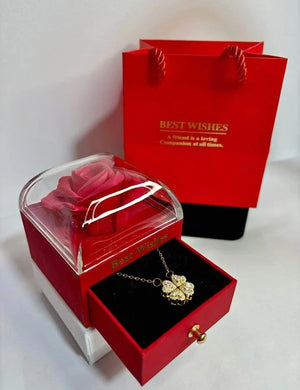 Collar de trebol plegable cuatro holjas, collar de amor, es el amuleto perfecto para atraer buenas vibras y complementar tu estilo.