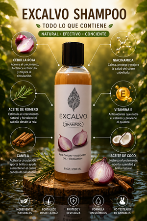 SHAMPOO EXCALVO-FORTALECE Y ESTIMULA EL CRECIMIENTO DEL CABELLO